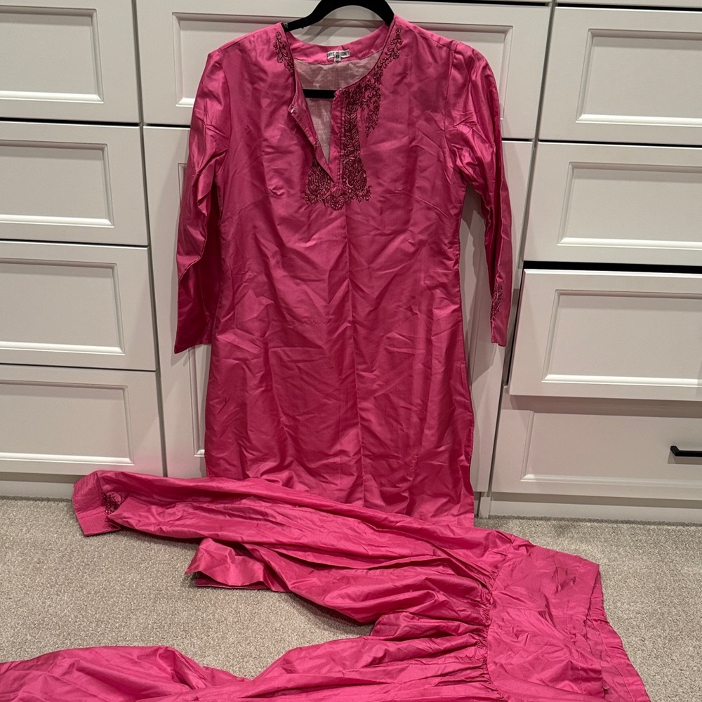 Pink Embroidered Kurta Set